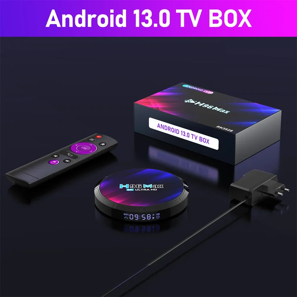 Woopker TV Box Android 13 H96 MAX RK3528 Rockchip 3528 Quad Core 8K reproductor multimedia Wifi6 BT5.0 2GB 16GB Google Voice Set Top Box