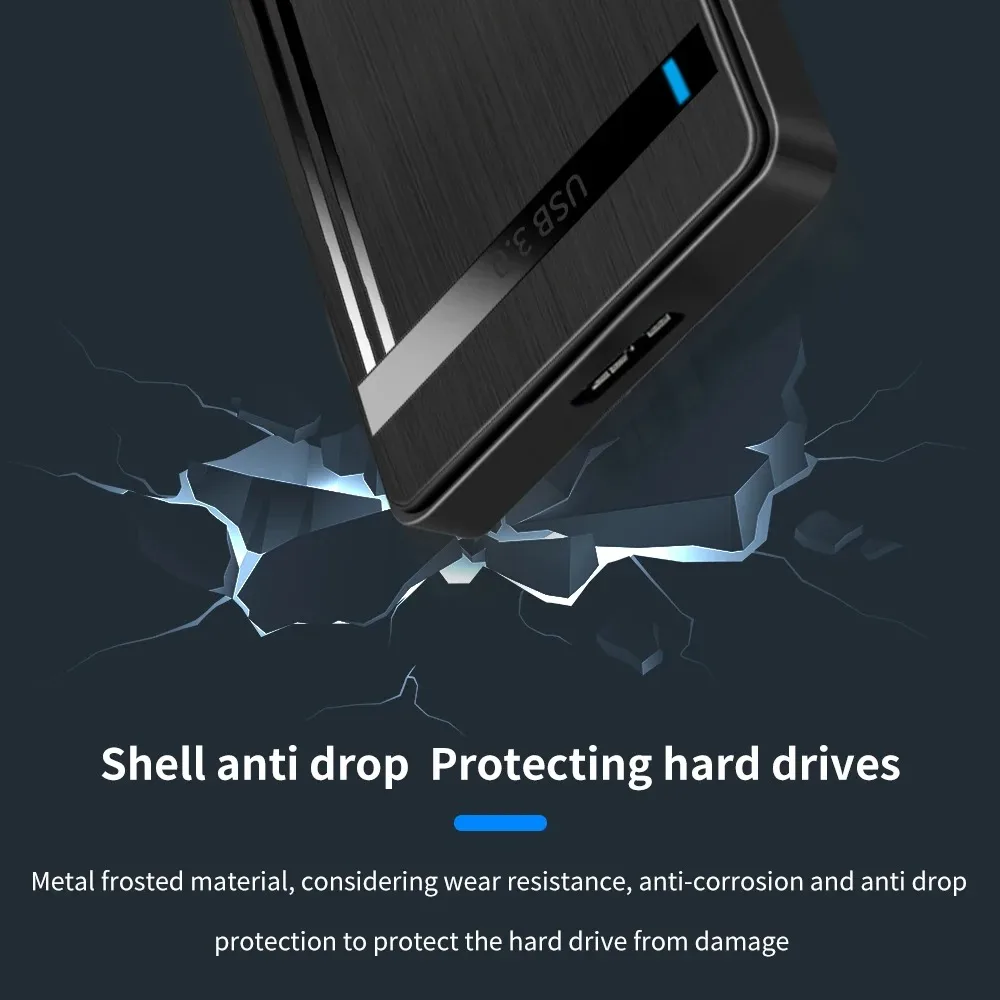 2.5 Inch HDD Enclosure 5Gbps SATA to USB 3.0 SSD HDD Case Micro B Cable External Hard Drive 3TB HD UASP Portable Storage Device