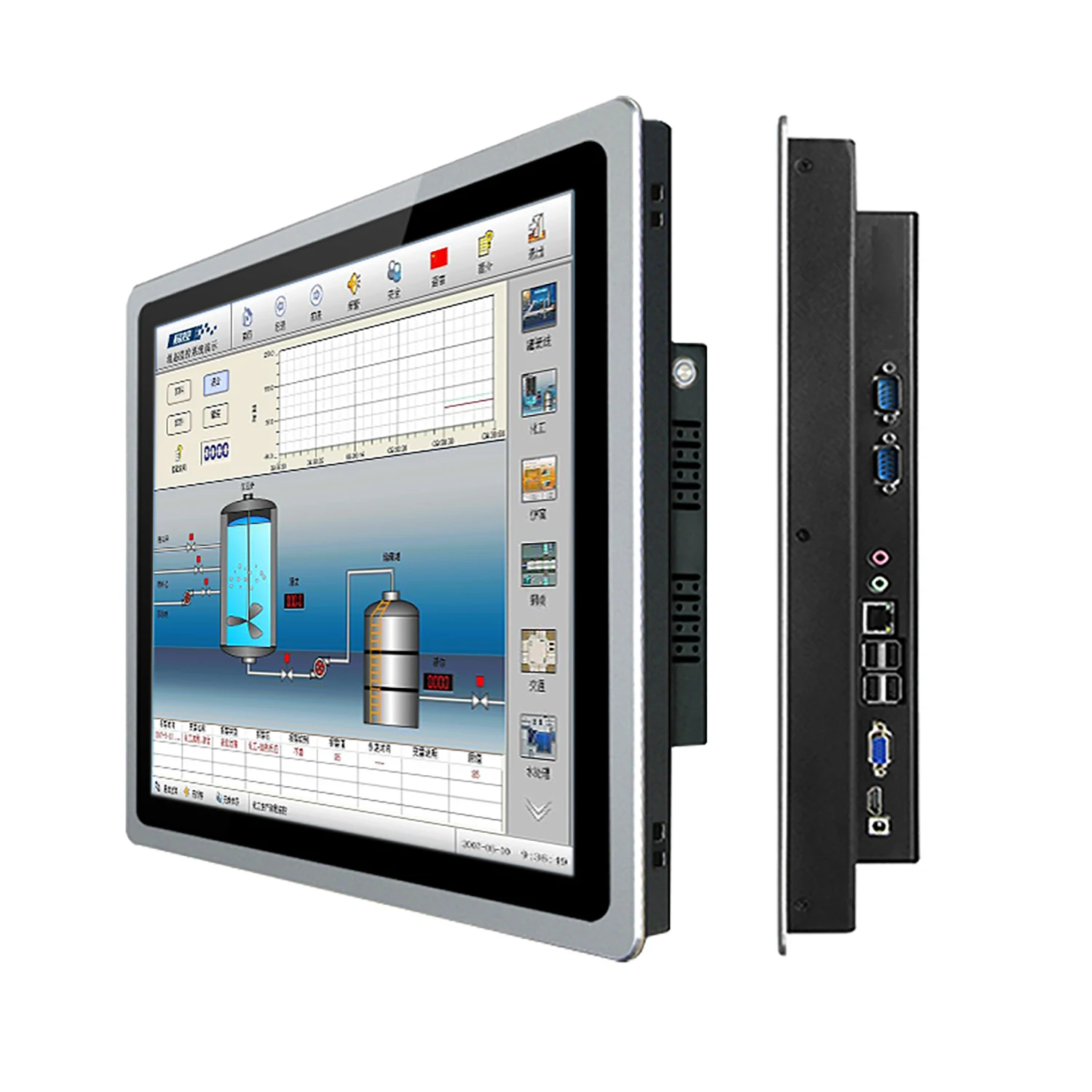 Computer all-in-one per pannello industriale da 10 12 15 pollici con touch screen capacitivo wifi integrato RS232 com per win10pro 1024*768