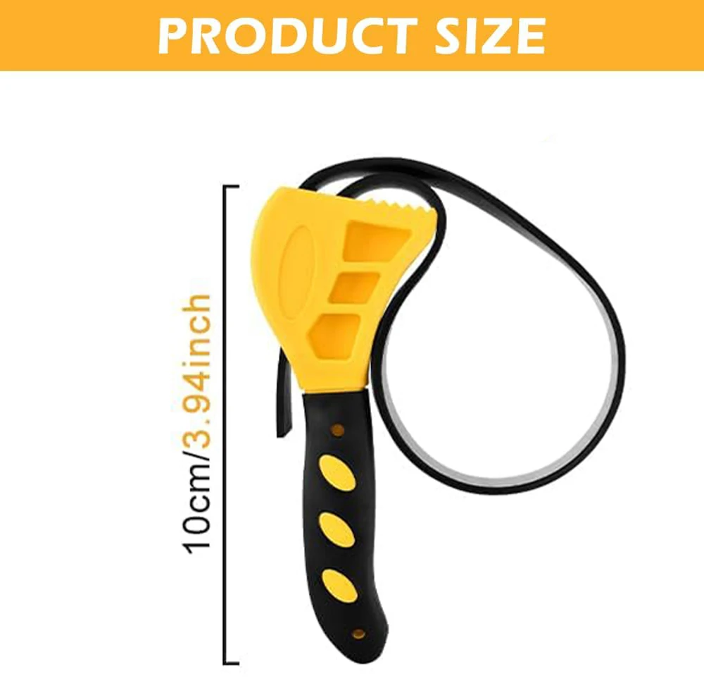 Llave de correa ajustable, llave de correa de 6 pulgadas para plomería, llave de correa de goma, llave de tubo de filtro de aceite de agua para fontaneros