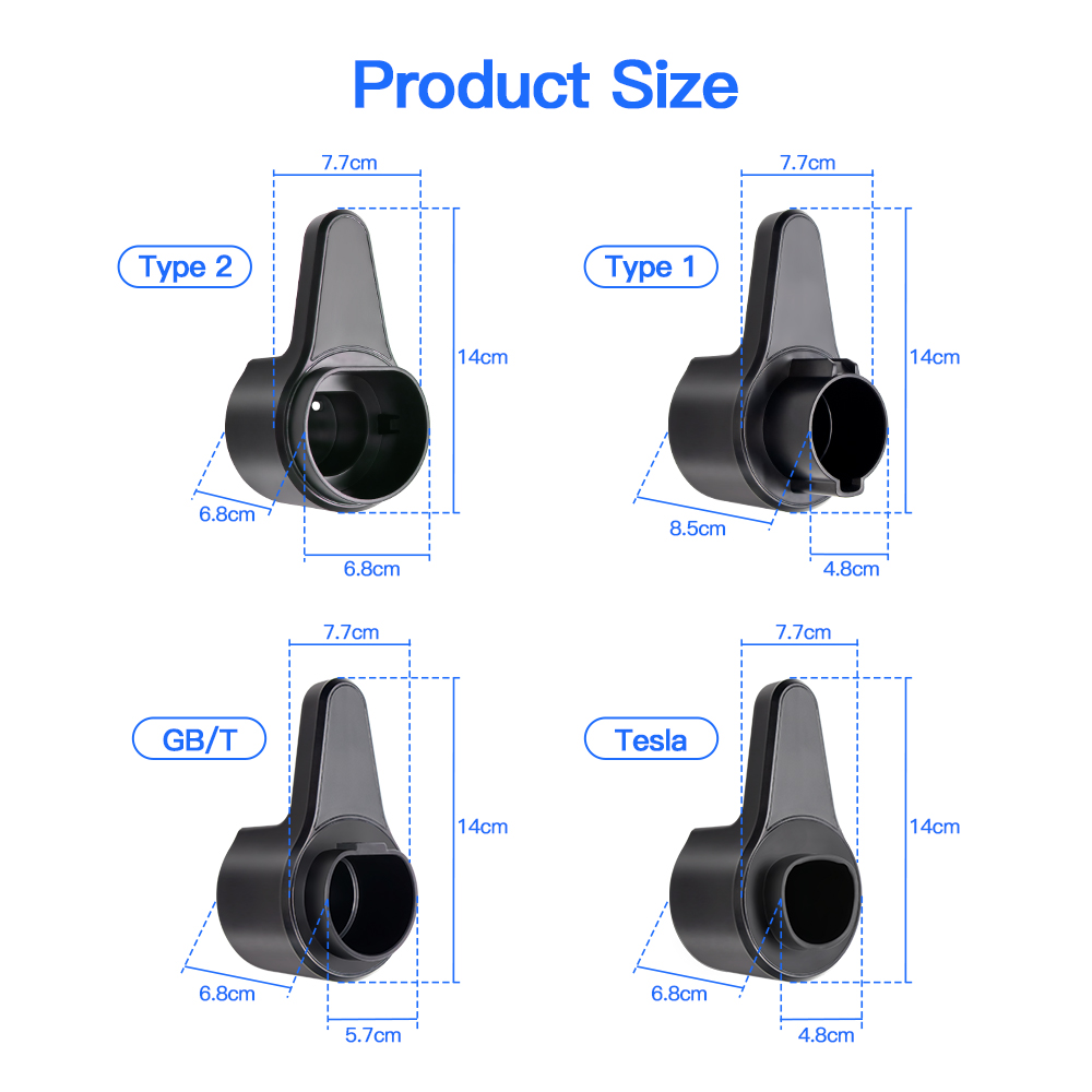 Kolanky EV-Ladegerät-Halter für Typ 2/Typ-1-Anschlussbuchse für TESLA Typ 1 Typ 2 GB-T Standard-Elektrofahrzeug
