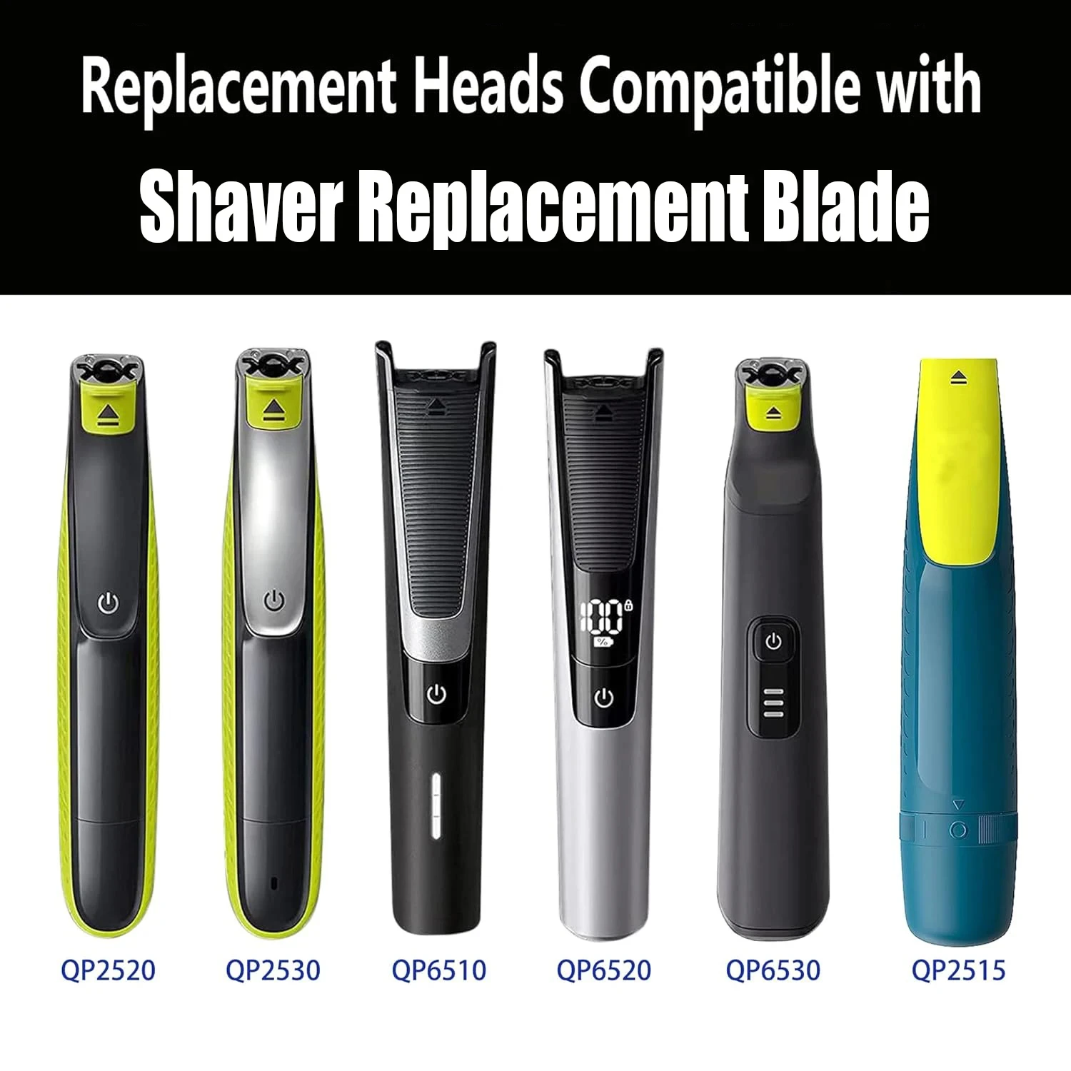 ใบมีดโกนหนวดสำหรับเครื่องโกนหนวดไฟฟ้า Philips OneBlade รุ่น QP2520 QP2530 QP2620 QP2630 QP6510 QP6520