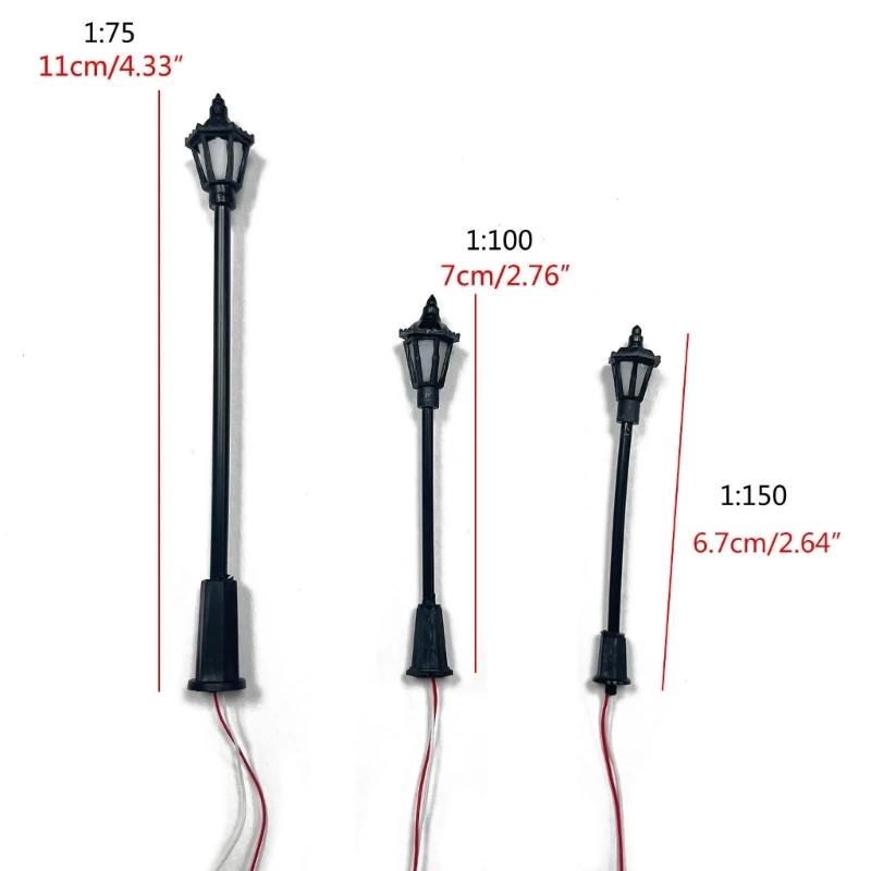 20 Chiếc Bố Trí Cột Đèn Đèn Mẫu Đường Sắt Xe Lửa Phong Cảnh Bàn Trò Chơi Chiến Tranh Mô Hình DIY Đèn 3V Đèn Thu Nhỏ