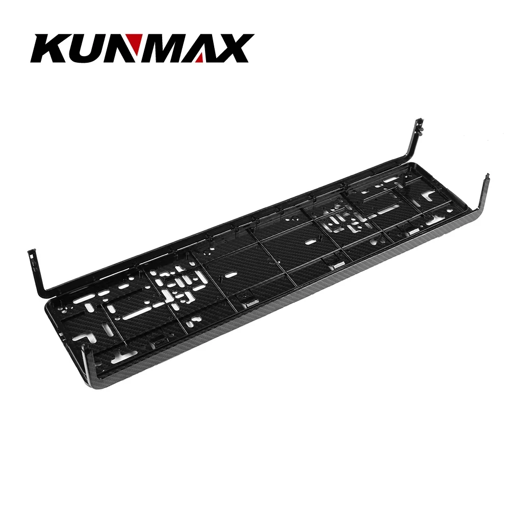 Marco para matrícula europea, accesorio para automóvil, soporte impermeable con montaje para matrícula, color negro, estilo carbono, 2 uds.