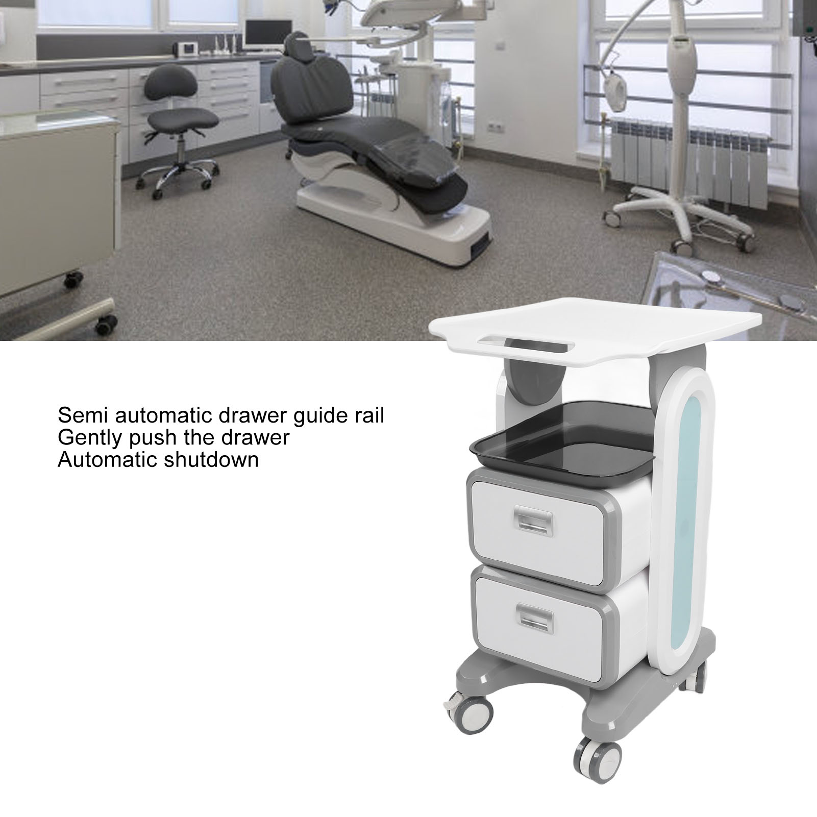 Carrello mobile Carrello multifunzionale da tavolo con doppio cassetto allargato per carrello con cassetti per clinica per salone di bellezza