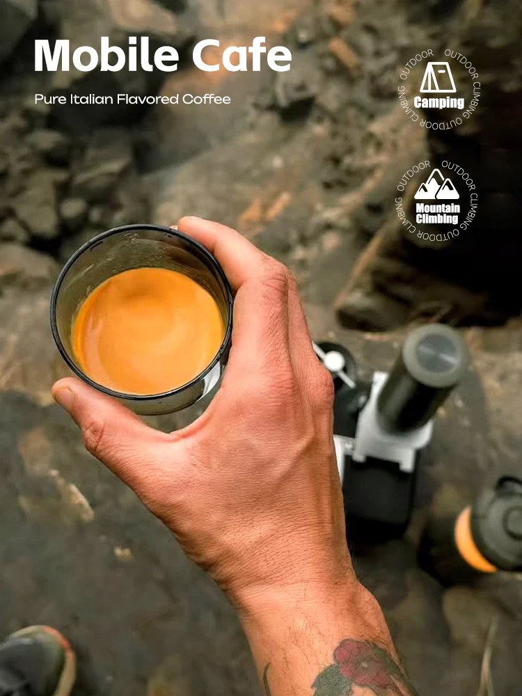 HiBREW-cafetera Espresso portátil para coche y hogar, cafetera para acampar, compatible con cápsula Nespresso Dolce en polvo H4C