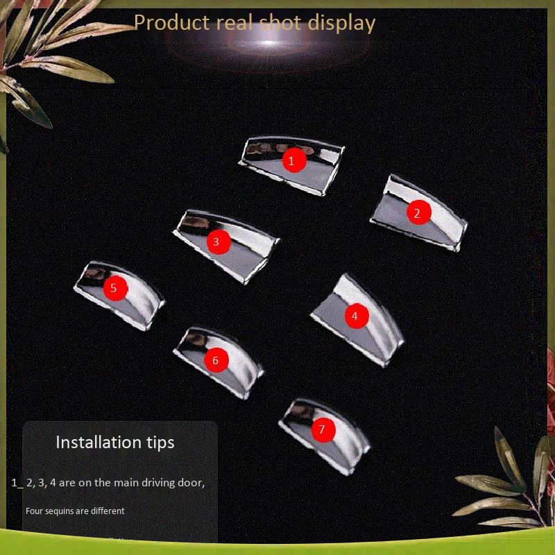 AB98-7PCS Trim Gaya Sakelar Pintu Interior Krom Mobil untuk Aksesori Tesla Model S / X