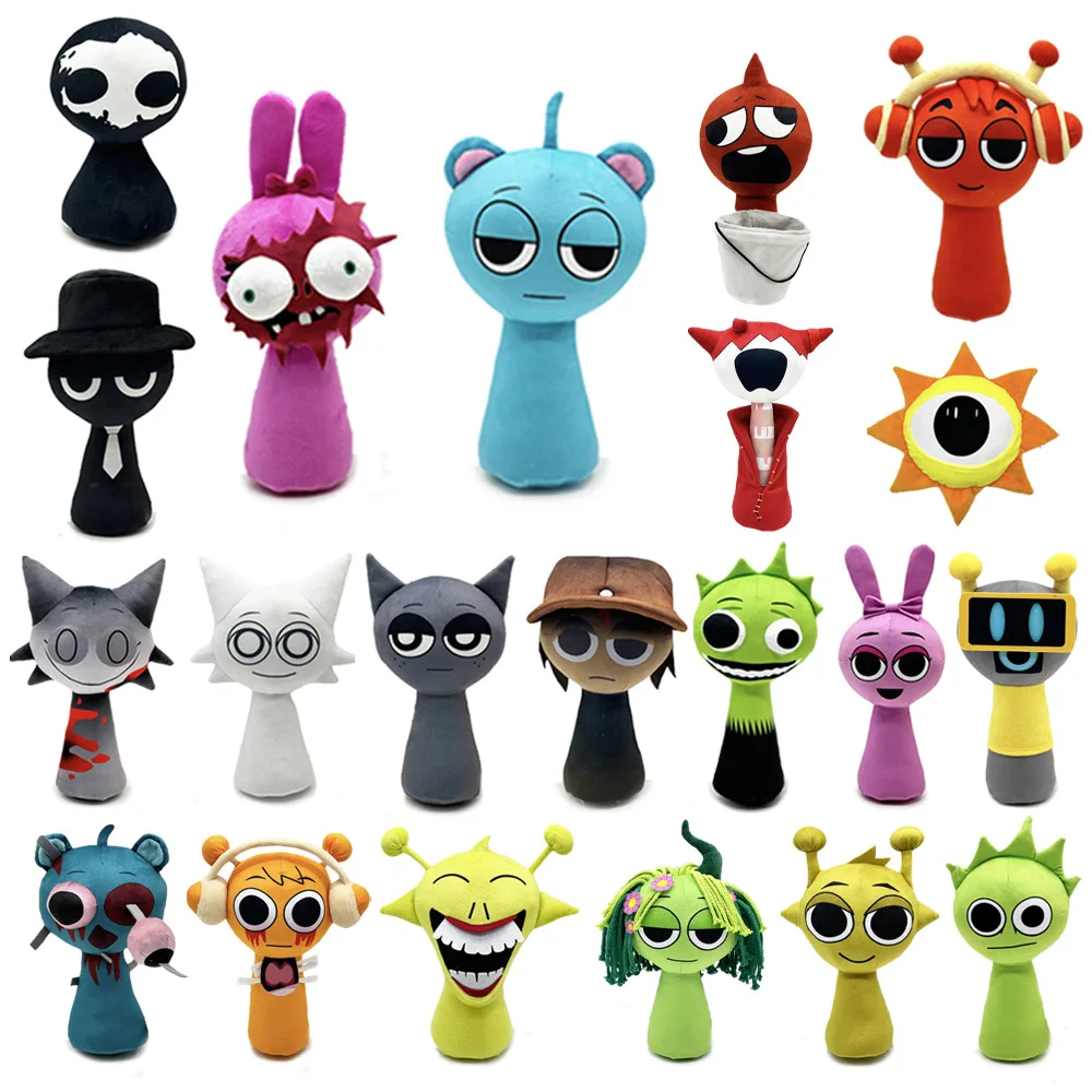 Music Theme Plush Toy - Cartoon Character Collectible with Rhythm Game Design