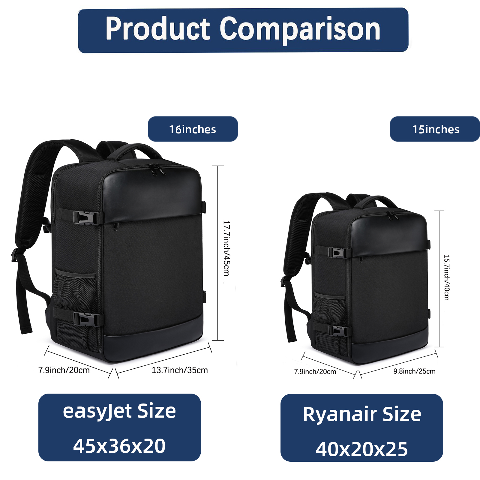 ryanair 40x20x25 and easyjet 45x36x20 Cabin Bag Travel Backpack unisex Laptop Backpack outdoor travel backpack Student.School
