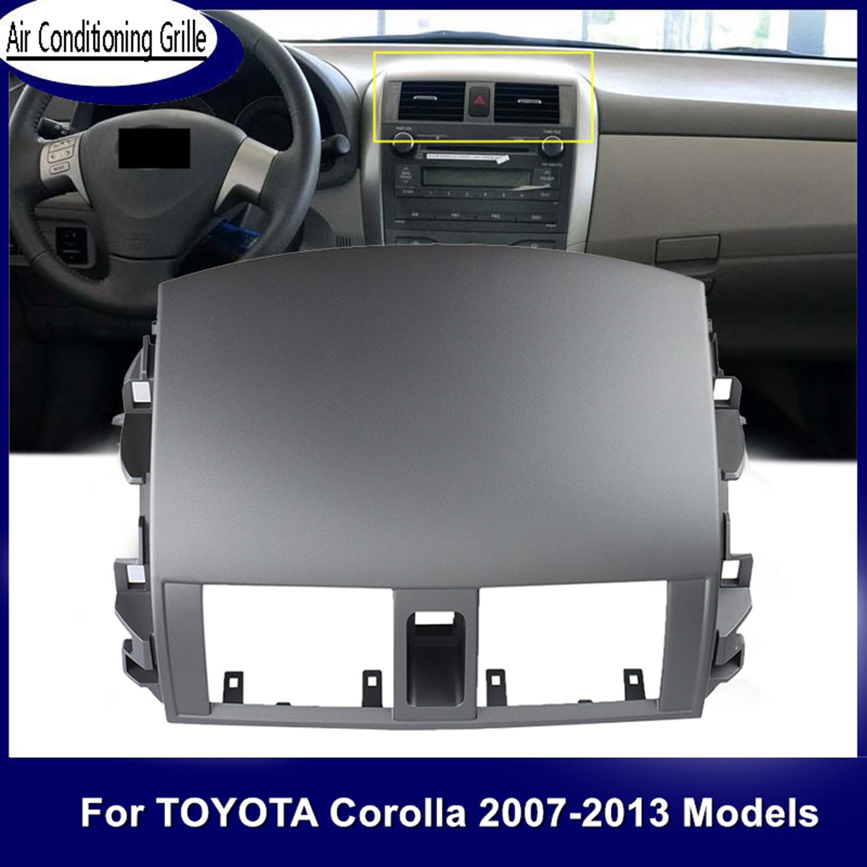 WQLSK 車のダッシュボード空調アウトレットパネ​​ルグリルカバートヨタカローラアルティス 2008-2013