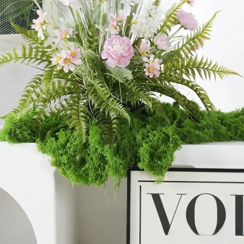 Plantas verdes artificiales, hierba de musgo, decoración del hogar, sala de estar, jardín, Mini paisaje, flor falsa, manualidades DIY