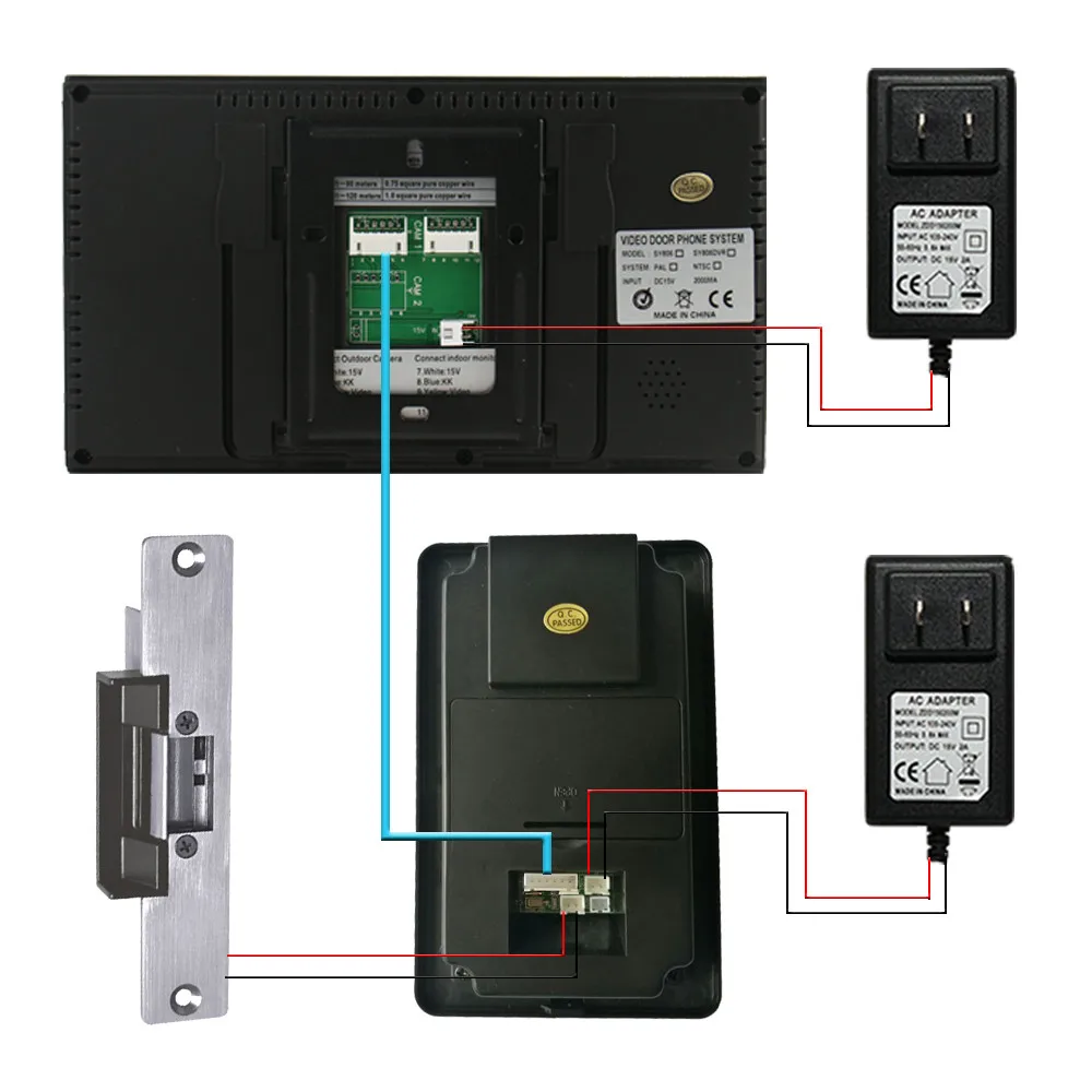 Video intercom system 7" Lcd Video door phone RFID door access control kit camera Electric Strike Lock wireless remote control