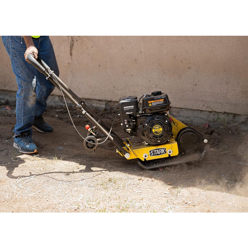 7.0HP 5000VPM 5500MAX Gas Vibration Compaction Force 20 x 14 inch Plate Compactor w/Built-in Wheel