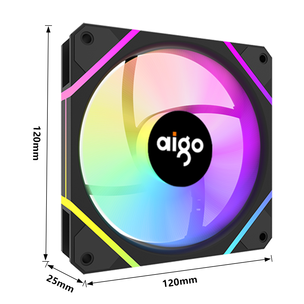 Aigo AM12PRO RGB-Lüfter Ventoinha PC 120 mm Computergehäuselüfter-Kit Wasserkühler 4-poliger PWM-CPU-Lüfter 3pin5v argb 12 cm Ventilador