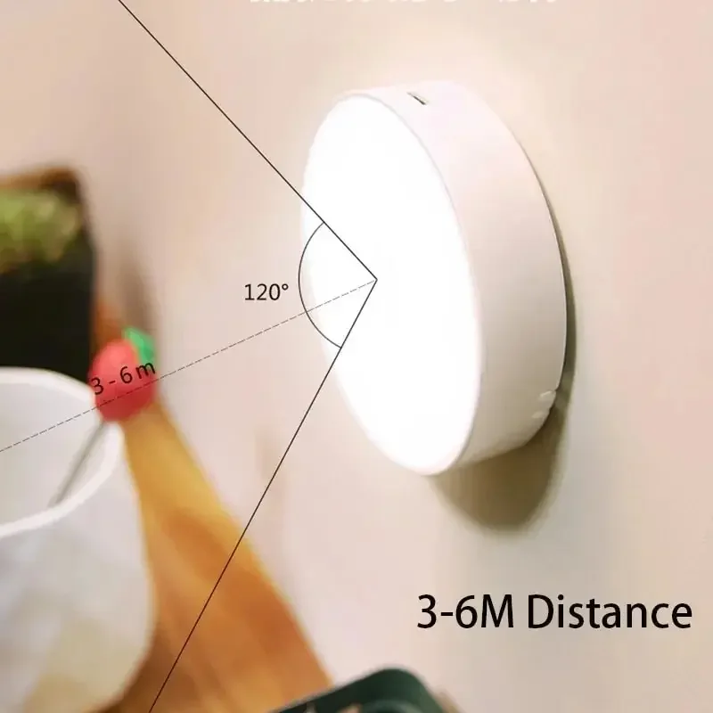 Lampka nocna LED z inteligentnym czujnikiem ruchu, cyfrowym czujnikiem, mocowaniem magnetycznym, bezprzewodowa, chroniąca oczy.