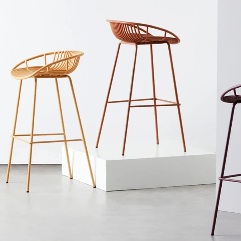 Nordic ห้องนั่งเล่นโมเดิร์น Minimalist สํานักงานเก้าอี้บาร์สูงรับประทานอาหารโลหะเก้าอี้เล่นเกมกลางแจ้ง Camping Sedie สไตล์เฟอร์นิเจอร์