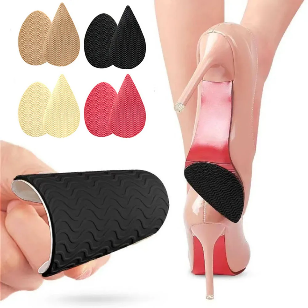 Almohadillas de goma para el antepié para hombre y mujer, Protector de suelas, suelas de reparación antideslizantes, pegatina autoadhesiva, parche inferior para el cuidado del tacón alto