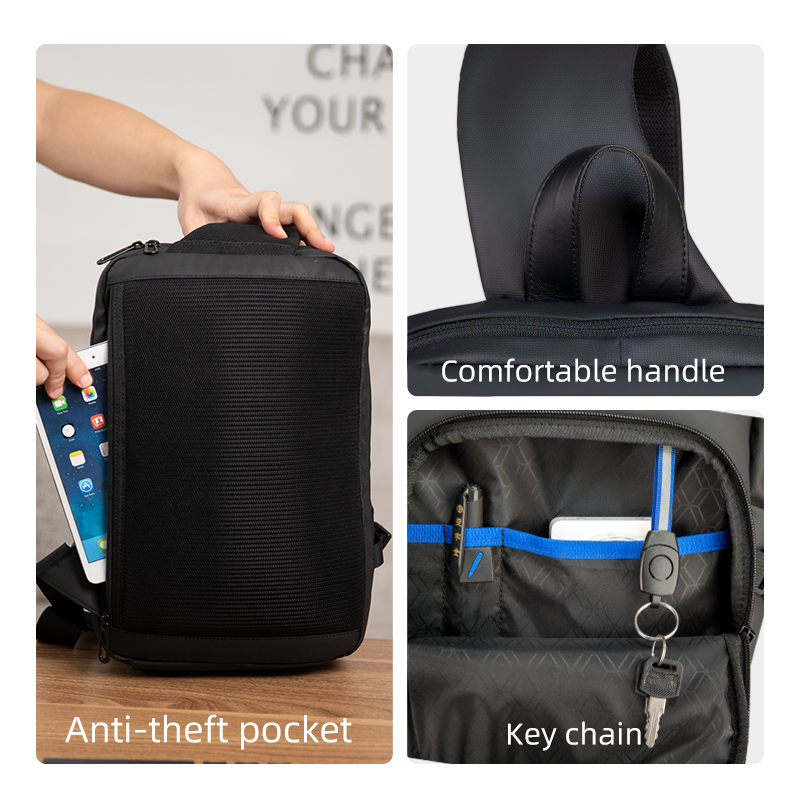 Mark Ryden MARK RYDEN Bolsa de ombro transversal masculina, serve para laptop de 13,3 polegadas, bolsa de ombro para marido, viagem curta, pacote de bolsa de peito