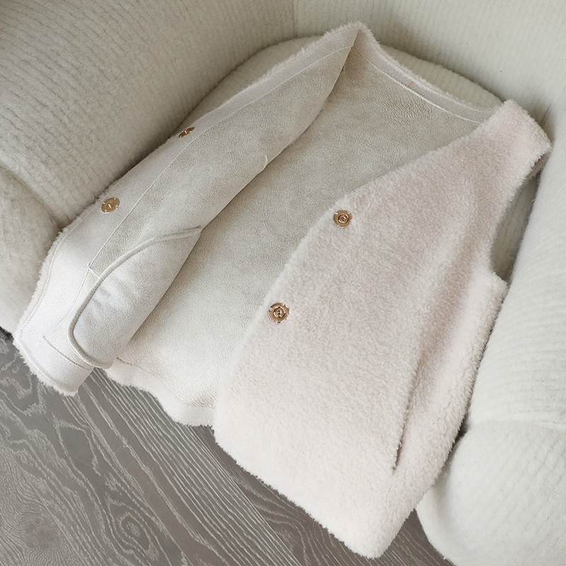 2022 秋冬女性の V ネック暖かい天然ラムファーベストタンク羊の毛皮ノースリーブトップス女性の本物の羊の毛皮のチョッキ