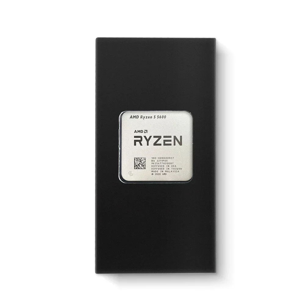 Processador CPU AMD Ryzen 5, R5 5600, 3,5 GHz, 6 núcleos, 12 thread, 7NM, L3 = 32M, 100-000000927, Soquete AM4, Sem ventilador, Novo