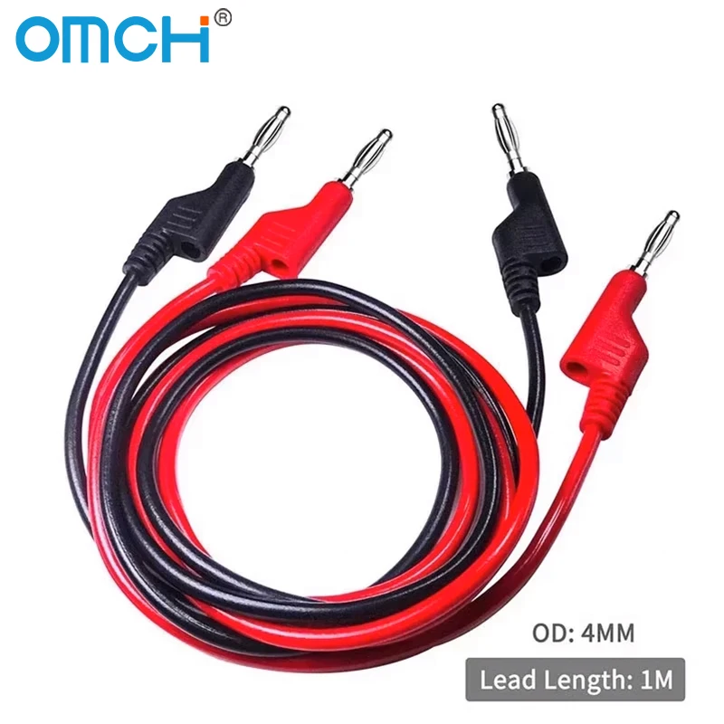 Cables de prueba para multímetro con conector banana apilable doble, cable de 1 m, 1000 V, 15 A, 4 mm, P1036, 2 piezas, 5 piezas