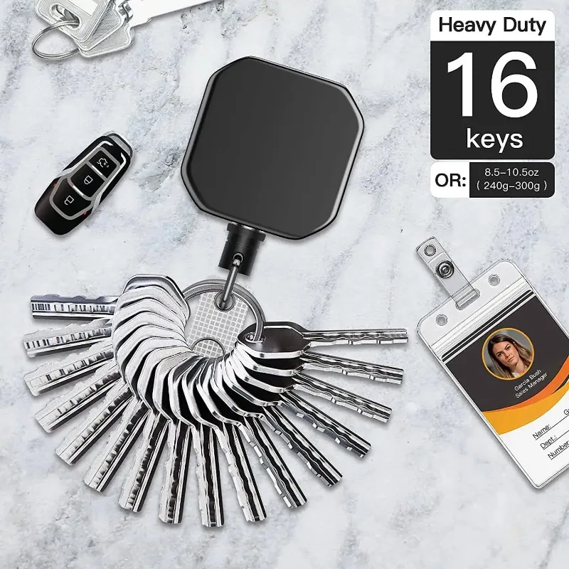 Hebilla antipérdida y fácil de tirar de llavero retráctil, cinturón, insignia, carrete, Clip, Accesorios cuadrados Para llavero automático