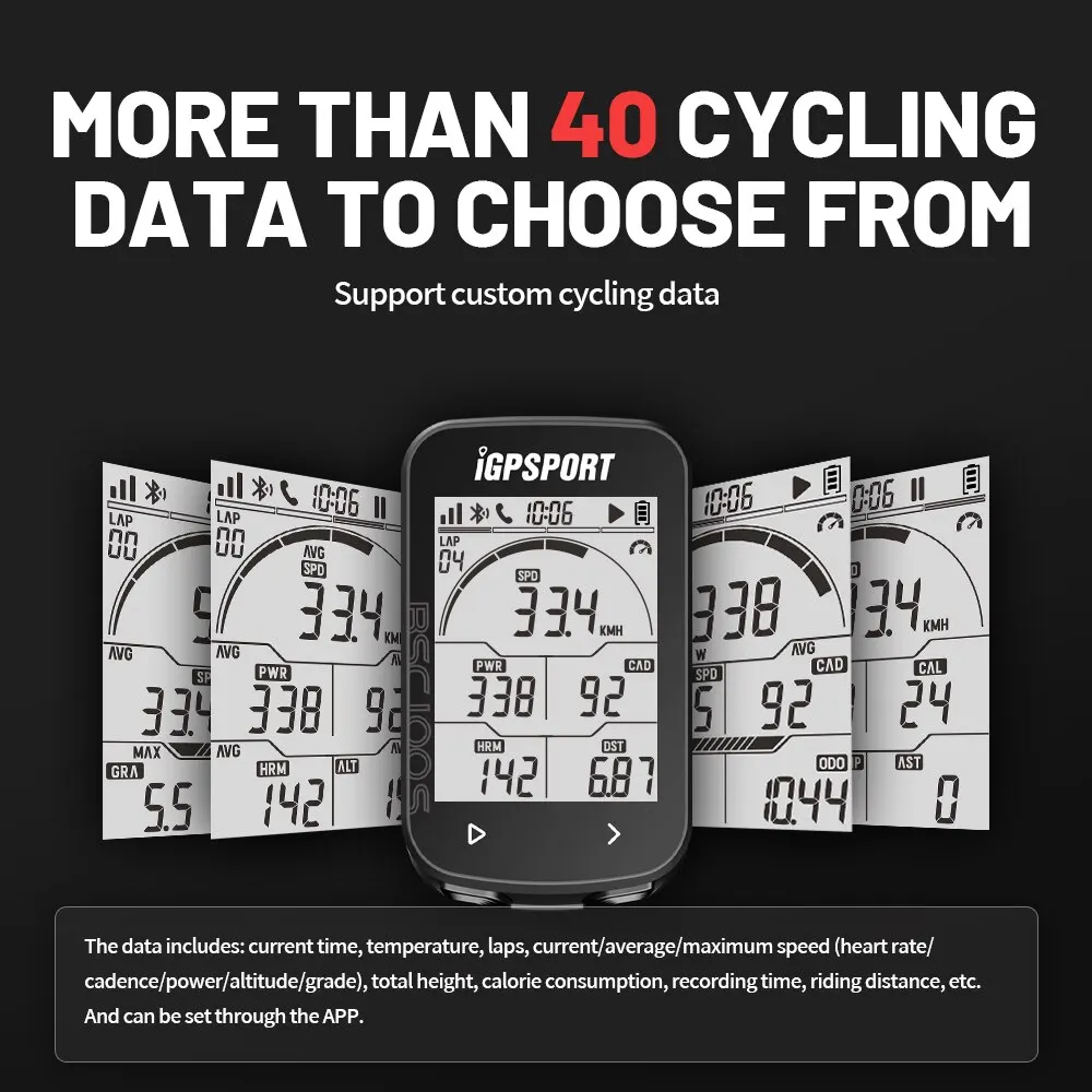 IGPSPORT BCS100S Bike Computer BLE ANT+ 2.6 Inch IPX7 Type-C 40H Battery Life Auto Backlight GNSS Stopwatch IGS Bicycle Computer