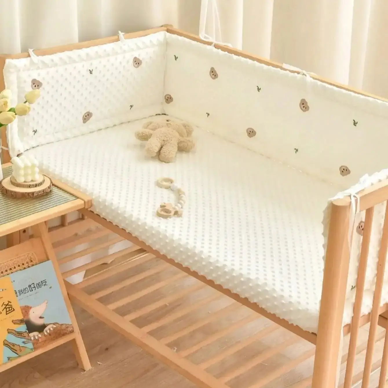 เตียงเด็กกันชนในเปลหนานุ่ม COT ป้องกัน Cradle Protector เด็กตกแต่งอนุญาตให้ขนาดที่กําหนดเอง