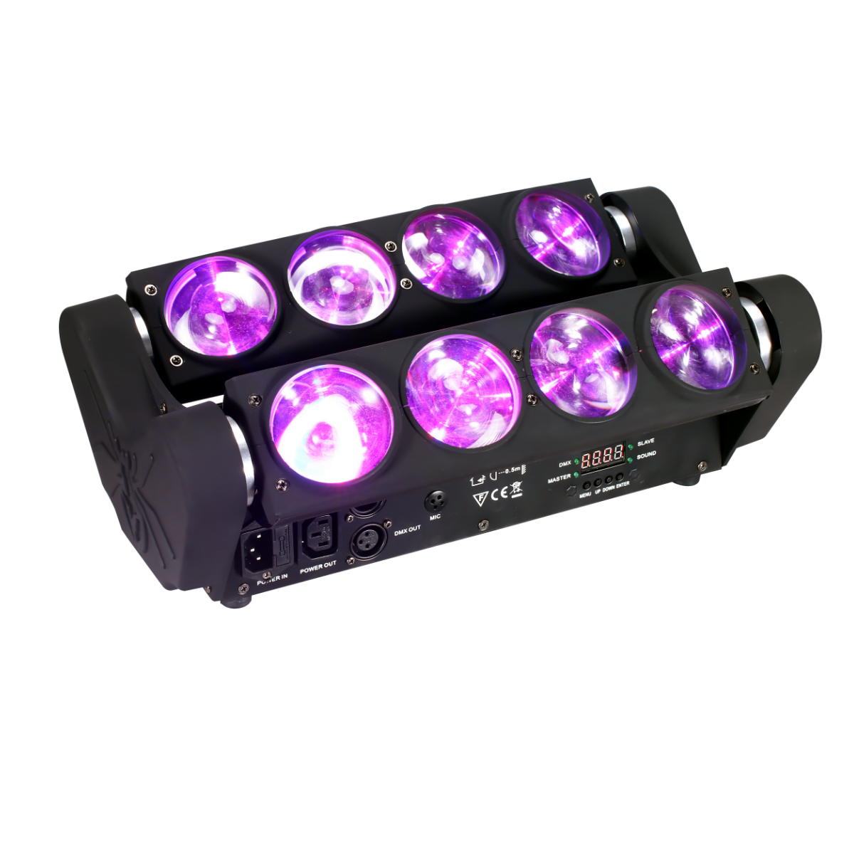 8x15W 4 em 1 RGBW Feixe Movendo Cabeça Lavagem DJ Bar Strobe Stage Effects Led Spider Light