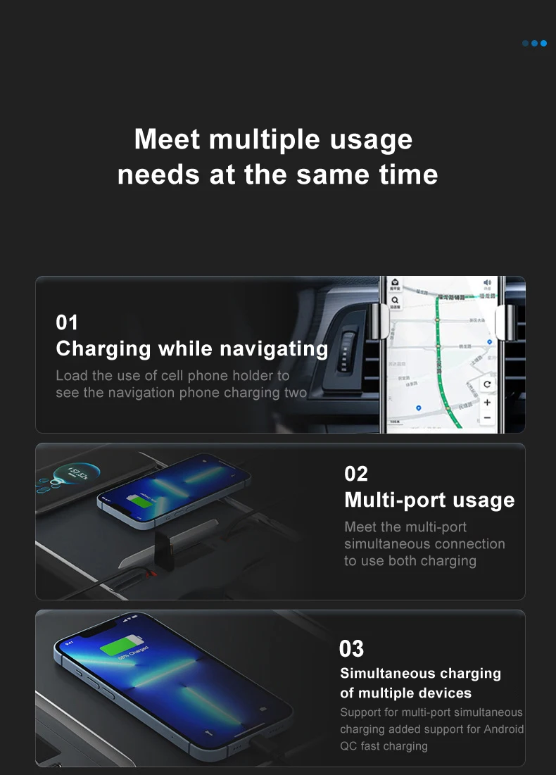 For Tesla Model 3 Y 27W Quick Charger USB Shunt PD Type C Hub Intelligent Docking Station Smart Sensor Car Adapter Powered 2023