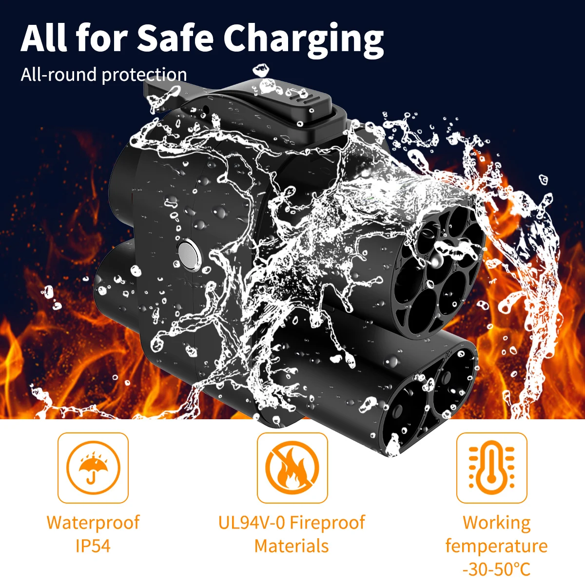 Зарядное устройство для электромобилей WUFEN CCS2 to CCS1 DC 250A 250KW Адаптер для быстрой зарядки CCS Combo 2 to CCS Combo 1 для США, Кореи, Ford, автомобильная зарядка