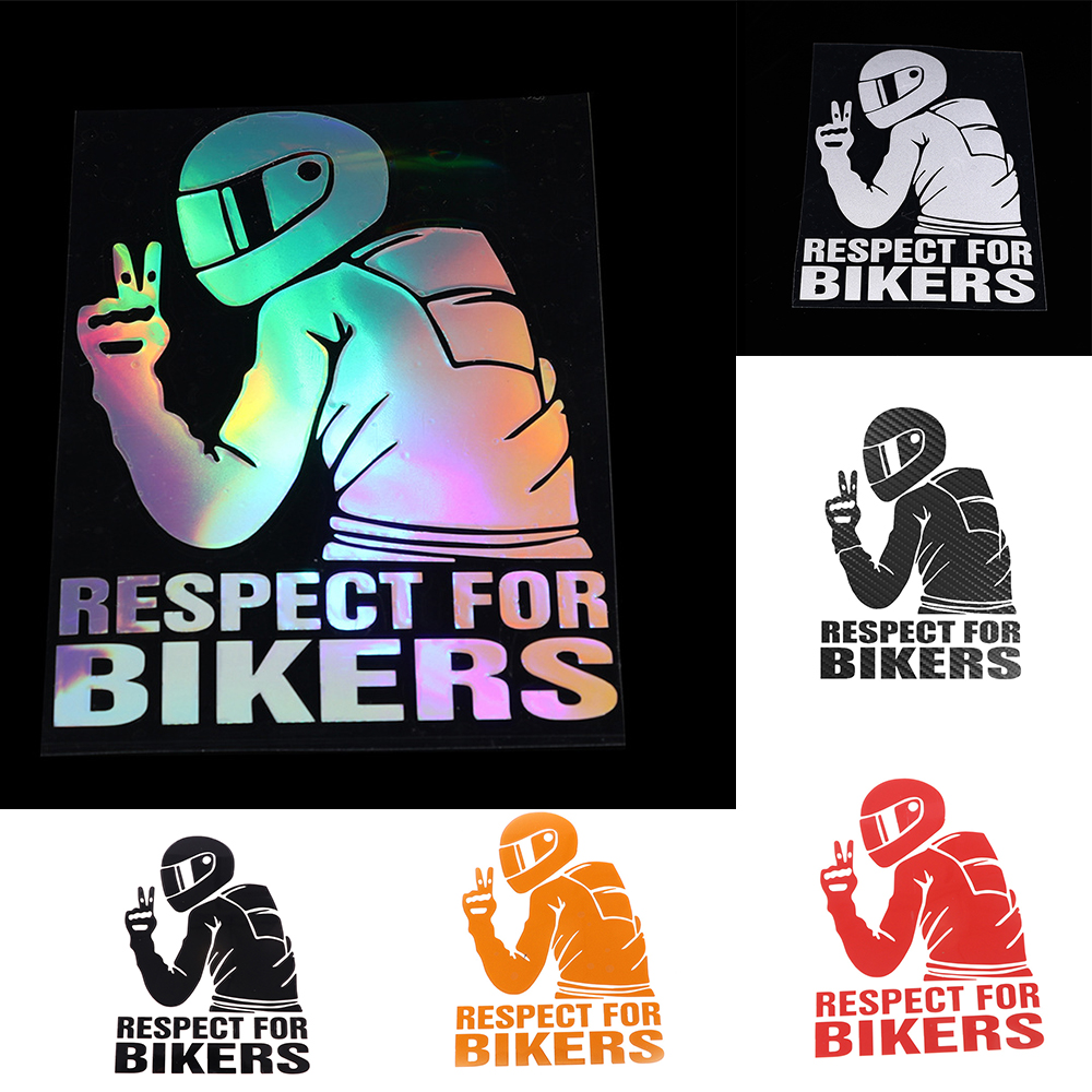 RESPECT for BIKERS Adesivo de carro de motocicleta, adesivos refletivos 3D removíveis, decalques para janela de automóvel, capacete de corrida corporal
