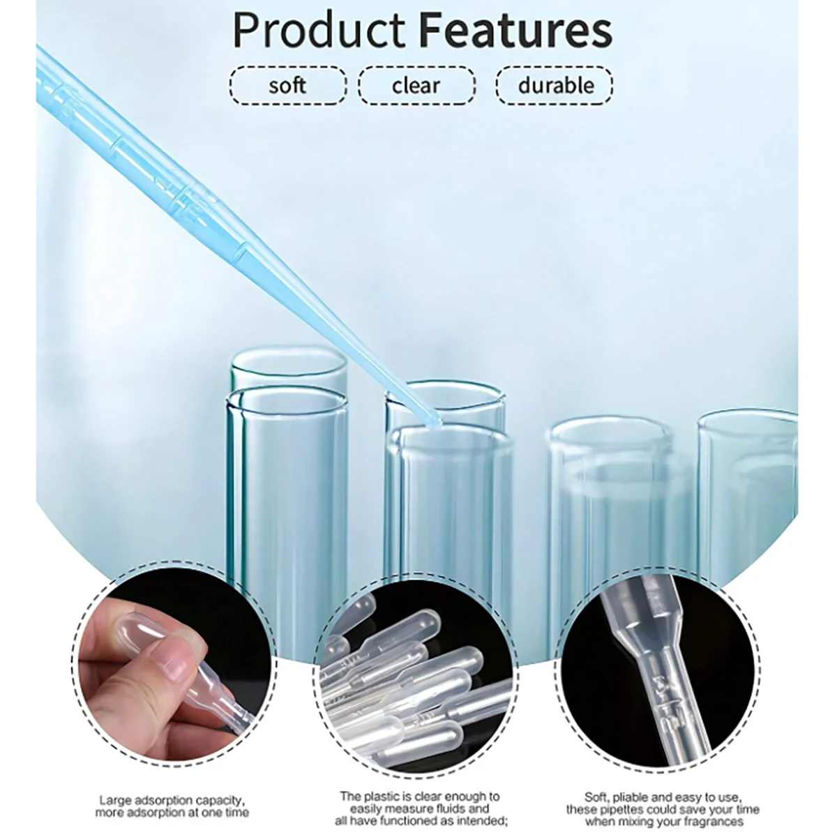 เรซินพลาสติกเครื่องมือ 20/50/100Pcs 3ML Disposable Squeeze Transfer Pipettes สําหรับแม่พิมพ์ซิลิโคน UV EPOXY เรซิ่นหัตถกรรมเครื่องประดับทํา