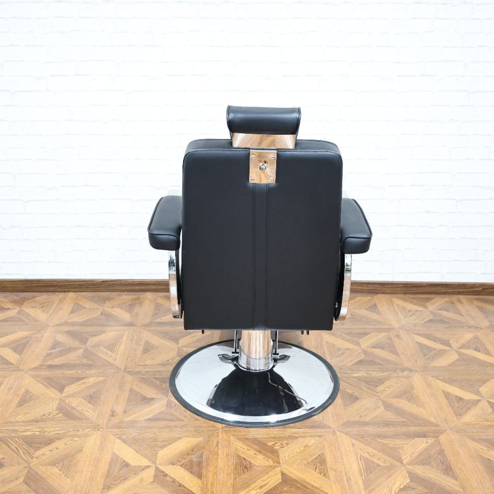 발판이 있는 이발소 이발 의자, 360도 회전 °   회전식, 유압식 리프트, 검정색 의자, 미용실 가구 도매