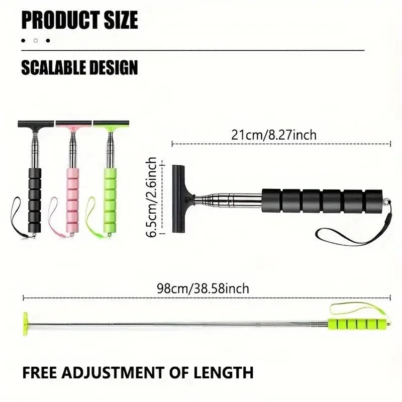 ที่ปัดน้ําฝนกระจกมองหลังรถยนต์ Telescopic Handle ที่ปัดน้ําฝนกระจกมองหลังรถยนต์สแตนเลสทนทานเครื่องมือทําความสะอาดกระจกรถยนต์แปรงทําความสะอาด