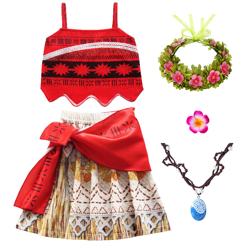 Ocean Adventure Моана Косплей для девочек Костюм Карнавальная вечеринка Одеваются для девочек Полинезийская принцесса Vaiana Моана Рождественская одежда