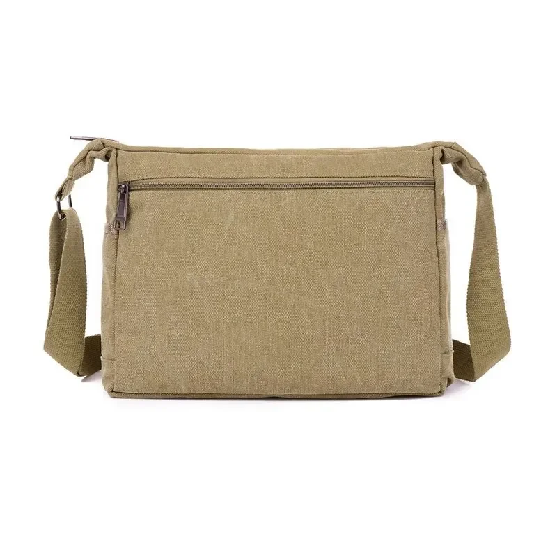 กระเป๋าสะพายผ้าใบขวดผู้ชายผู้หญิงสบายๆแฟชั่น Retro Crossbody Cross Square Multi Layered