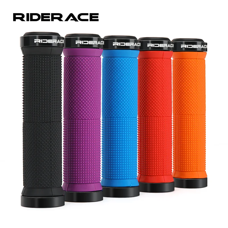 RIDERACE велосипедные ручки с замком на MTB, чехол на руль горного велосипеда, противоударные, нескользящие, эргономичные, резиновые велосипедные ручки