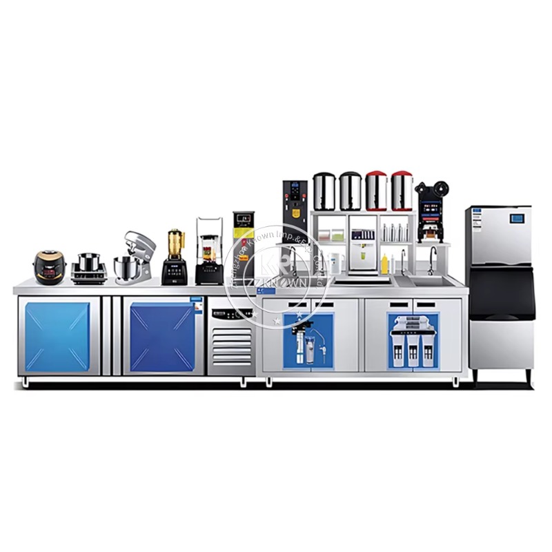 Oem 2024, acero inoxidable, té de la leche, bebidas, agua, Bar, mesa de centro, conjunto moderno, muebles, restaurante comercial