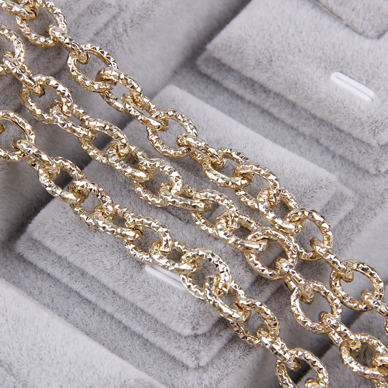 Cadenas de aluminio de 1 metro con forma ovalada de oro rosa, accesorios para pulseras, cadena de eslabones abiertos para hacer joyería DIY, piezas de bolsa