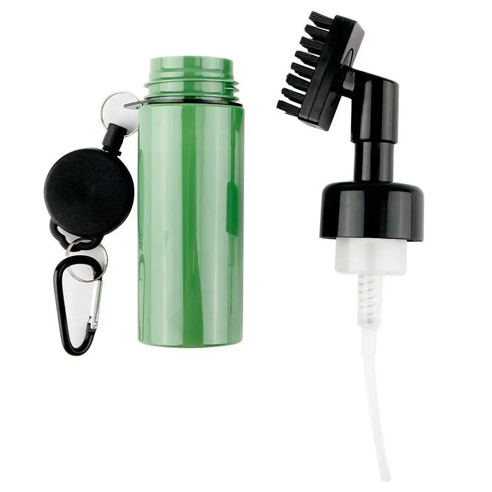 Escova de limpeza de cabeça de taco de golfe com fivela retrátil para fácil transporte escova de taco de golfe limpa com líquido à prova de vazamento