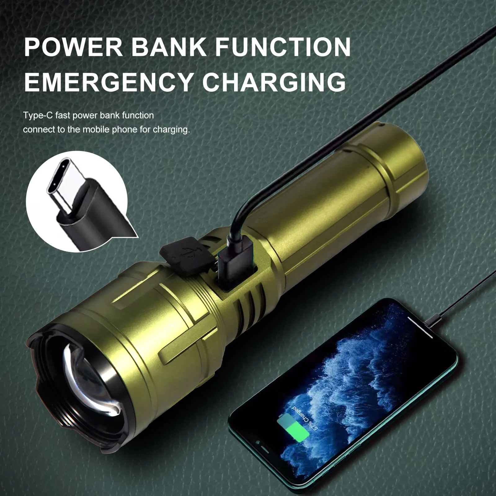 Shan bao 3000LM Outdoor Zoom Waterproof Flashlight Strong Light Focused Light Source Can Light a Flame