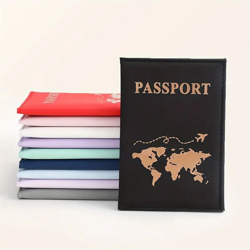 1 Uds. Funda para pasaporte para mujeres y hombres Pu Leathaer moda viaje pasaporte funda, soporte ID nombre tarjetas de visita bolsa protectora