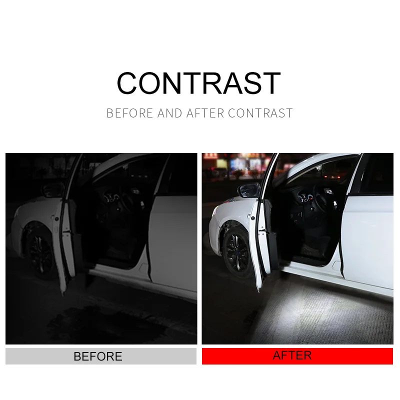 Luz Led para puerta de coche, interruptor magnético inalámbrico recargable por USB, lámpara nocturna, señal de puerta de coche, iluminación de bienvenida, 1, 2, 4 Uds.