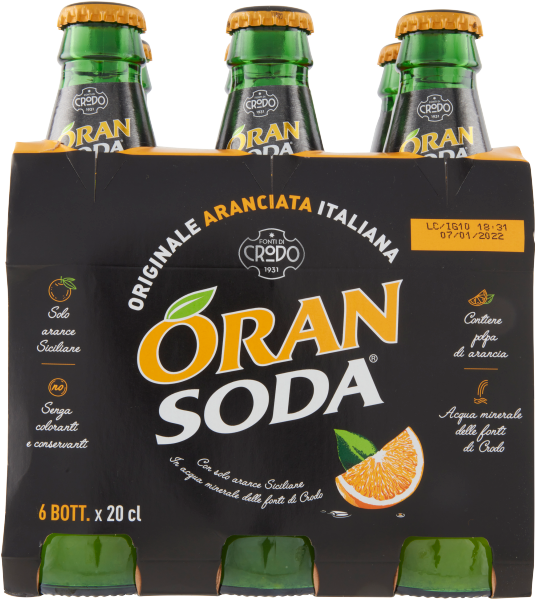 Oran Soda Orange Soda Limonaden 6x200ml - Fondi di Crodo