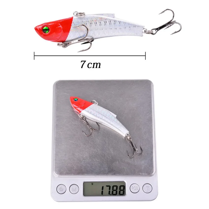 Aorace 1 Mùa Đông Băng Dụ 7Cm/18G Chìm Cau Nhân Tạo Rattlin Rung VIB Mồi crankbait Treble Móc Câu