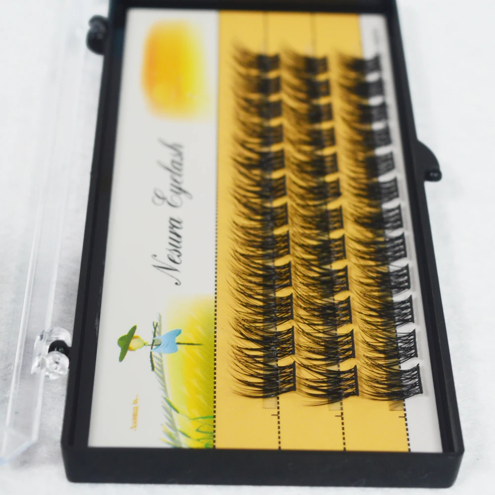 L02 DIY 36 Chiếc Cụm Lông Mi 3D Tự Nhiên Chùm 16Mm D Cong Phân Đoạn Tia Cá Nhân Chồn Búi Lông Mi Mỹ làn Mi Đầu