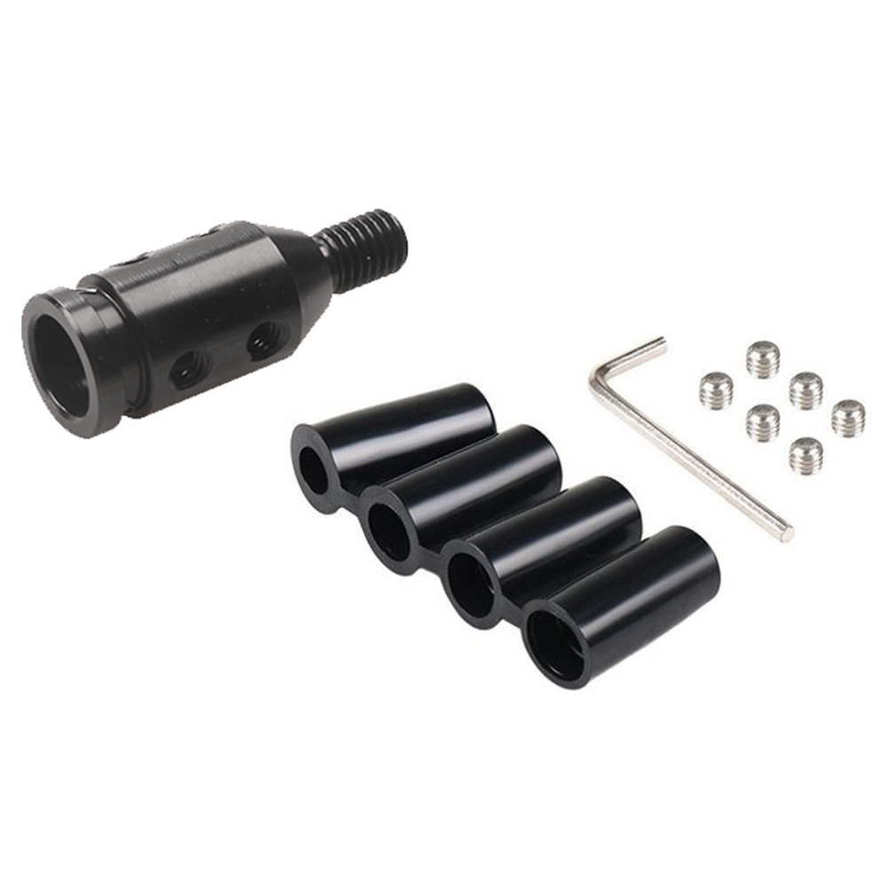 ユニバーサルアルミ合金車の自動車ギアマニュアルシフトノブアダプターブラック非ネジシフター用 M12x1.25 M10x1.5 SK-1054-BK