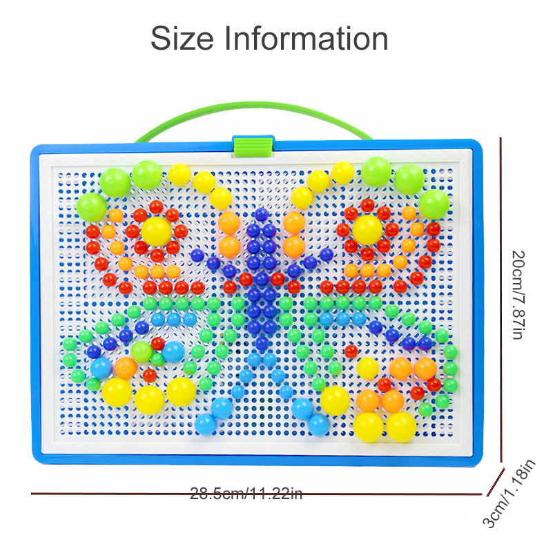296 個キノコの爪 3D パズルブロック子供モンテッソーリゲーム色認知知的教育玩具子供のためのギフト
