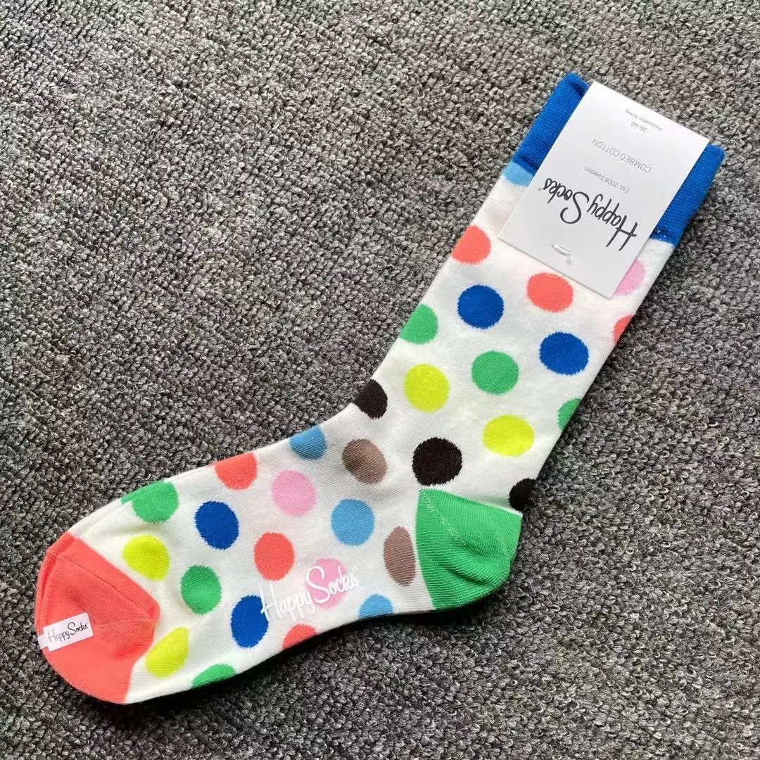 Happy Socks Diseño con múltiples patrones Moda Diversión Calcetines de moda Algodón Unisex
